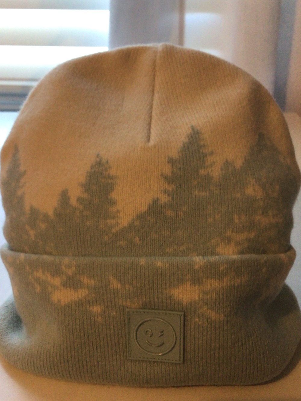 Gilly Hicks Olive Green Forest-Print Beanie